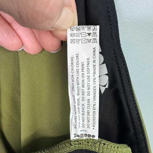 Ododos Cropped Olive Green Athletic Leggings Women's Size L Workout Yoga Gym - Picture 8 of 12